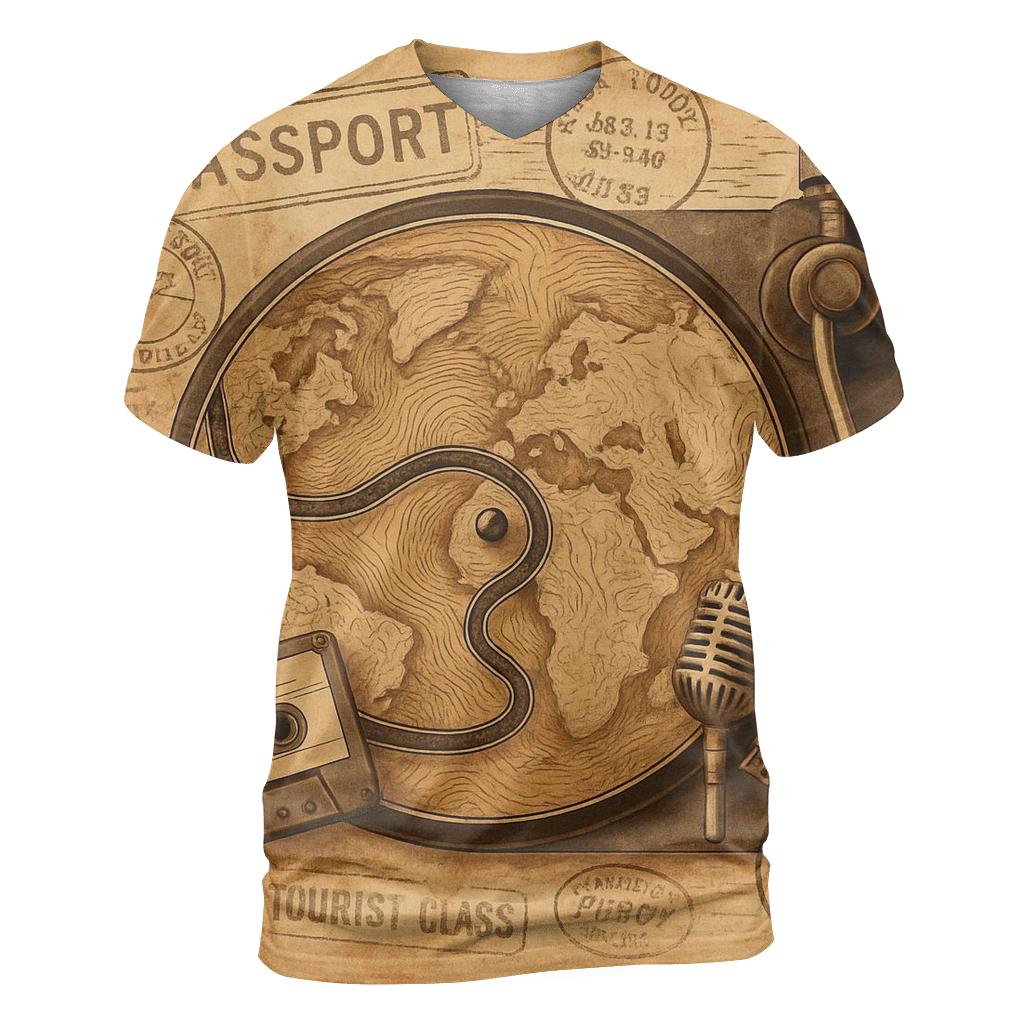Turntable Map Collage statement graphic shirts