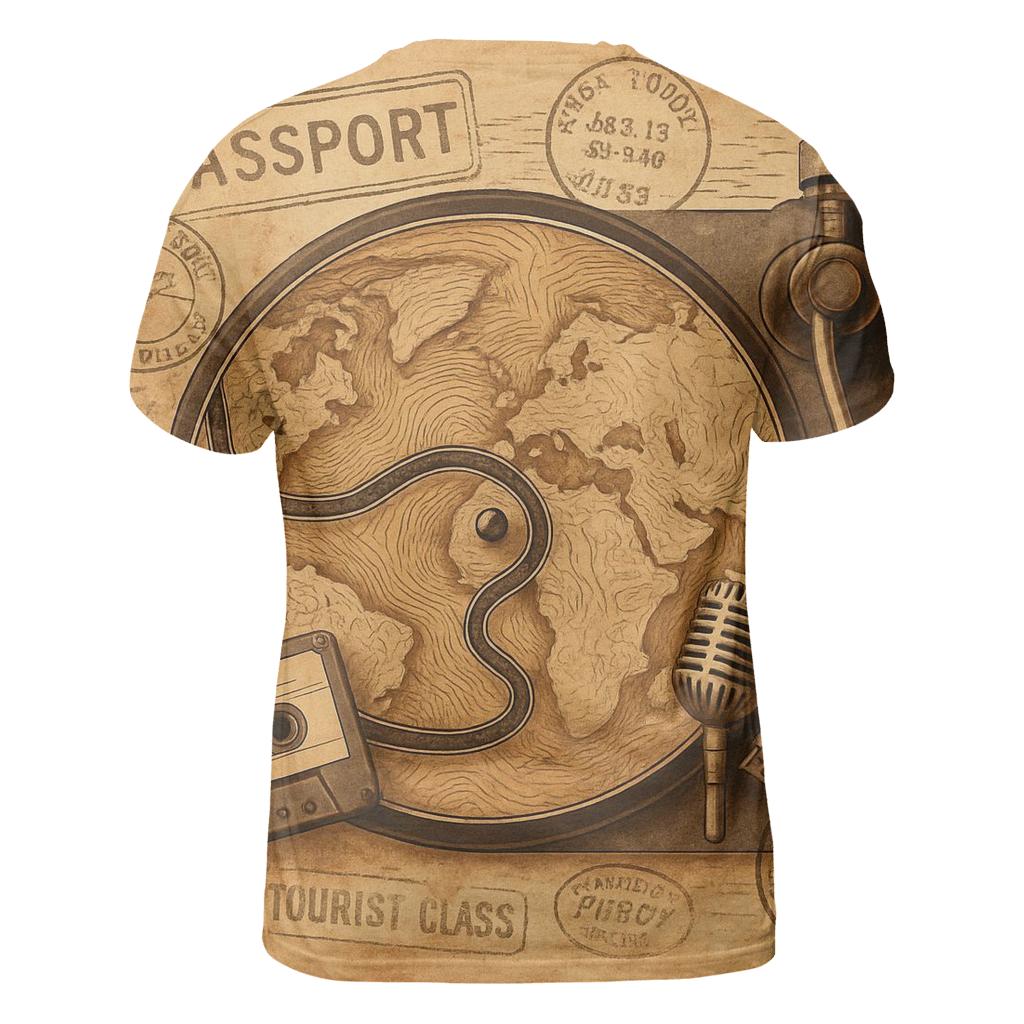 Turntable Map Collage statement graphic shirts