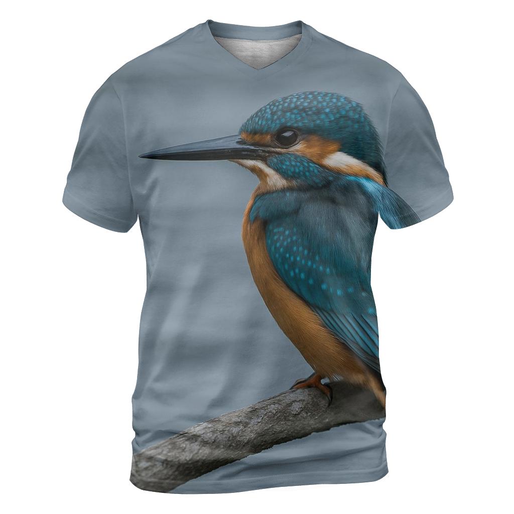River Bend Ambush — Common Kingfisher designer pattern shirts