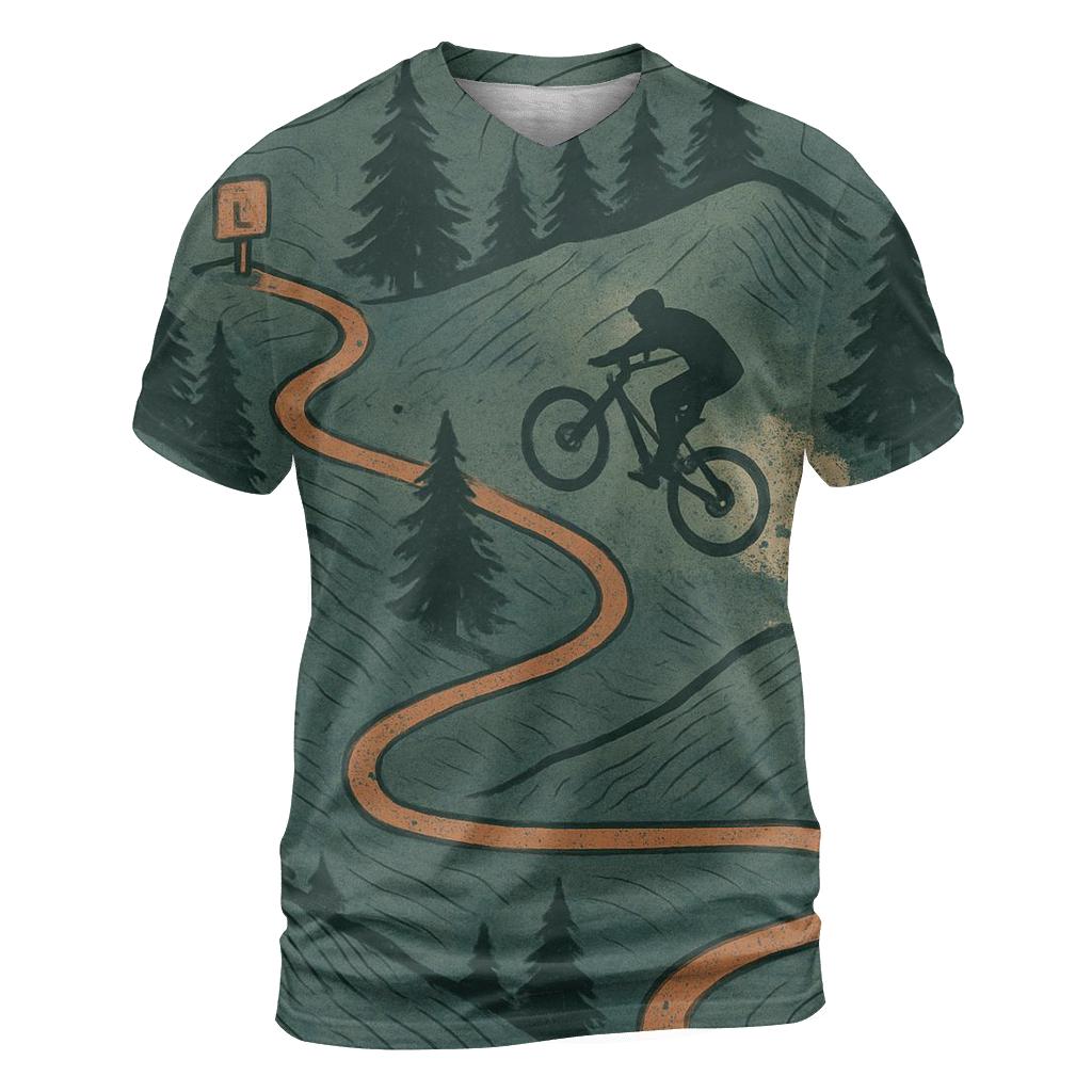 Mountain Biking Trail Map artistic all-over print tops