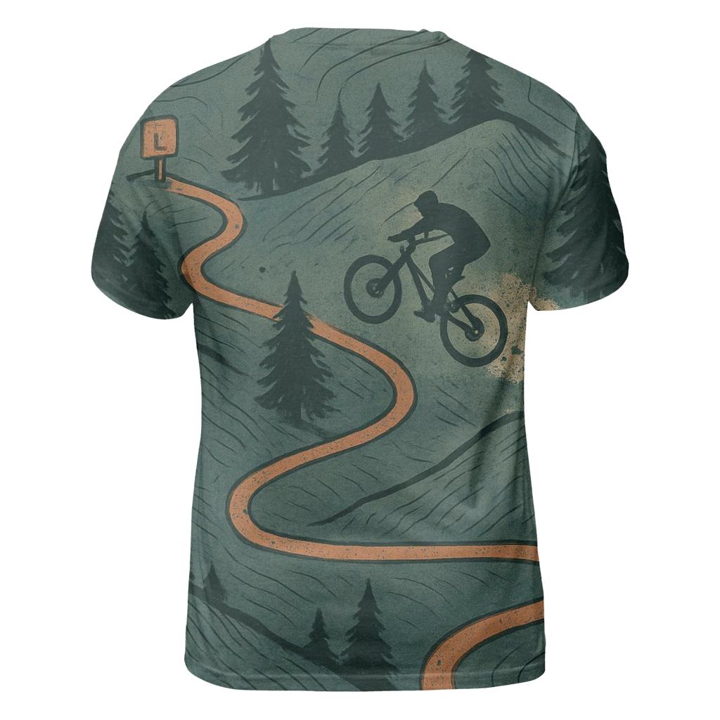 Mountain Biking Trail Map artistic all-over print tops