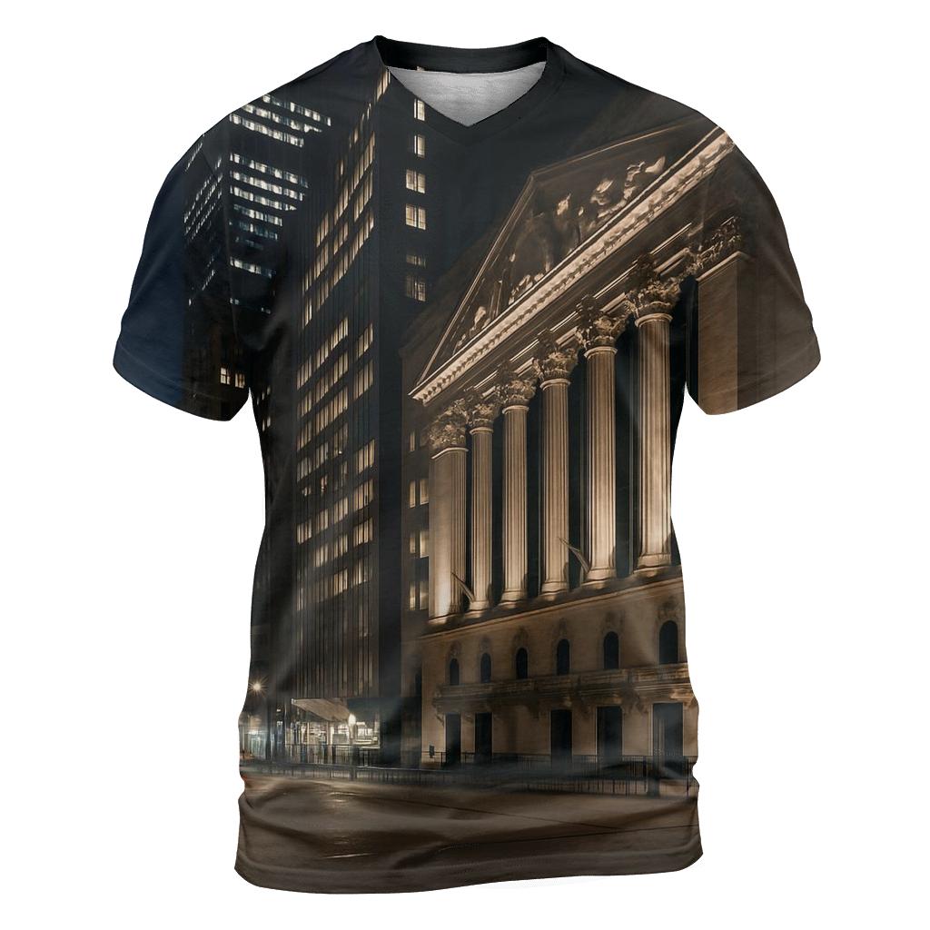 Midnight Architectural Study Of Financial District statement graphic shirts
