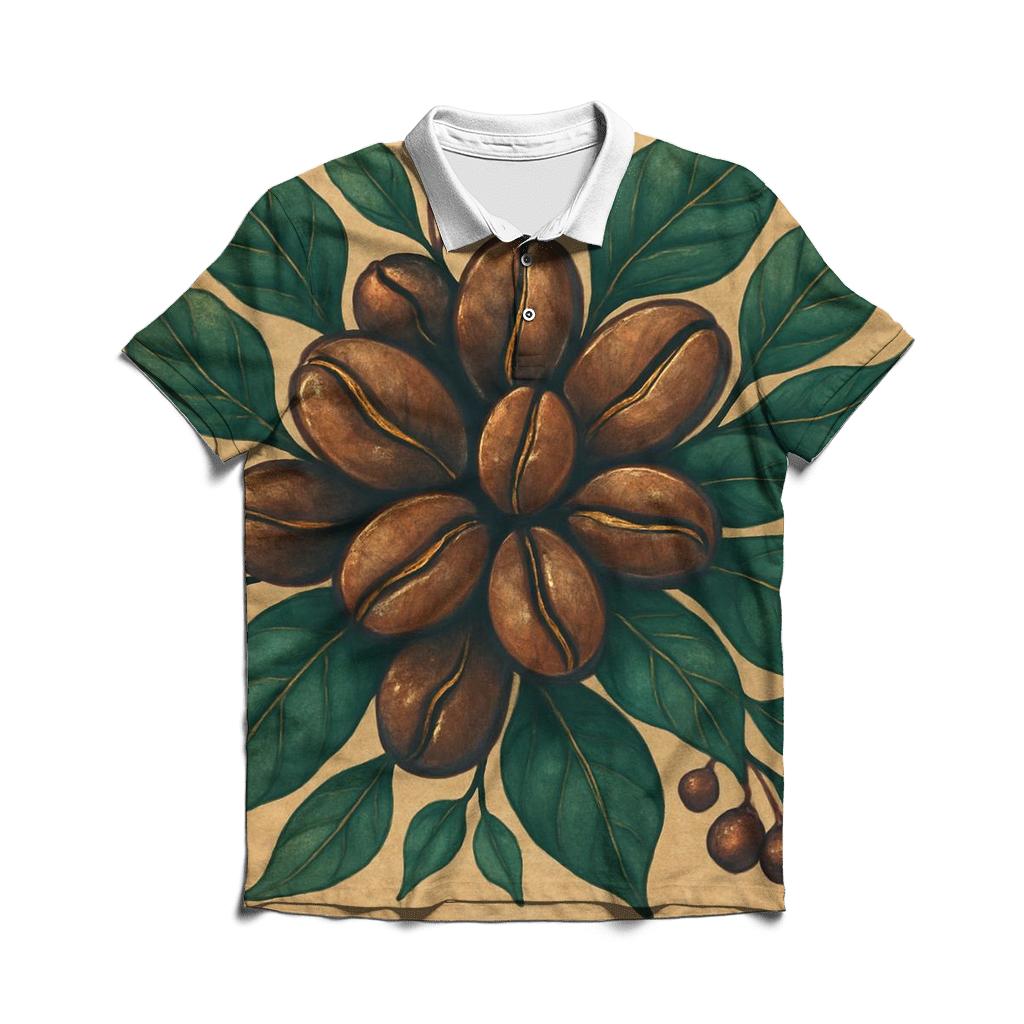 Bean Bloom Cluster embroidered polo tops