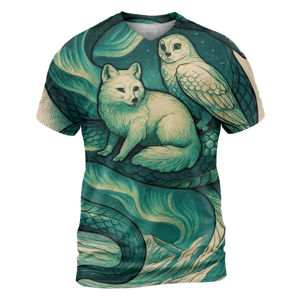 Aurora Ouroboros Tattoo Sleeve artistic all-over print tops