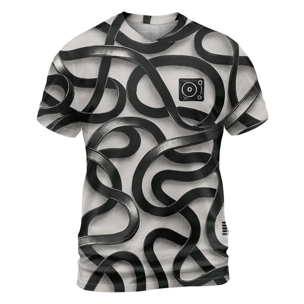 Tape Maze Retro Tech artistic all-over print tops