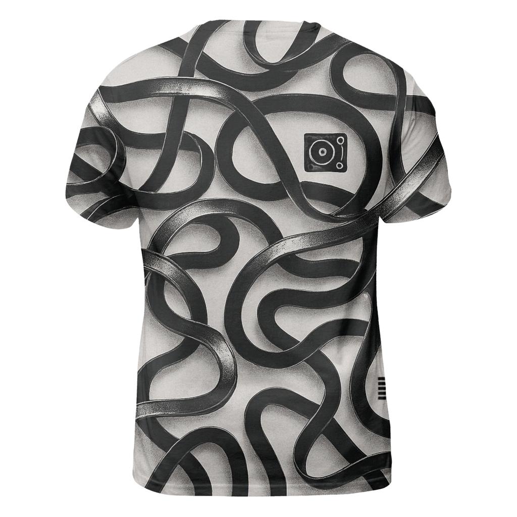Tape Maze Retro Tech artistic all-over print tops