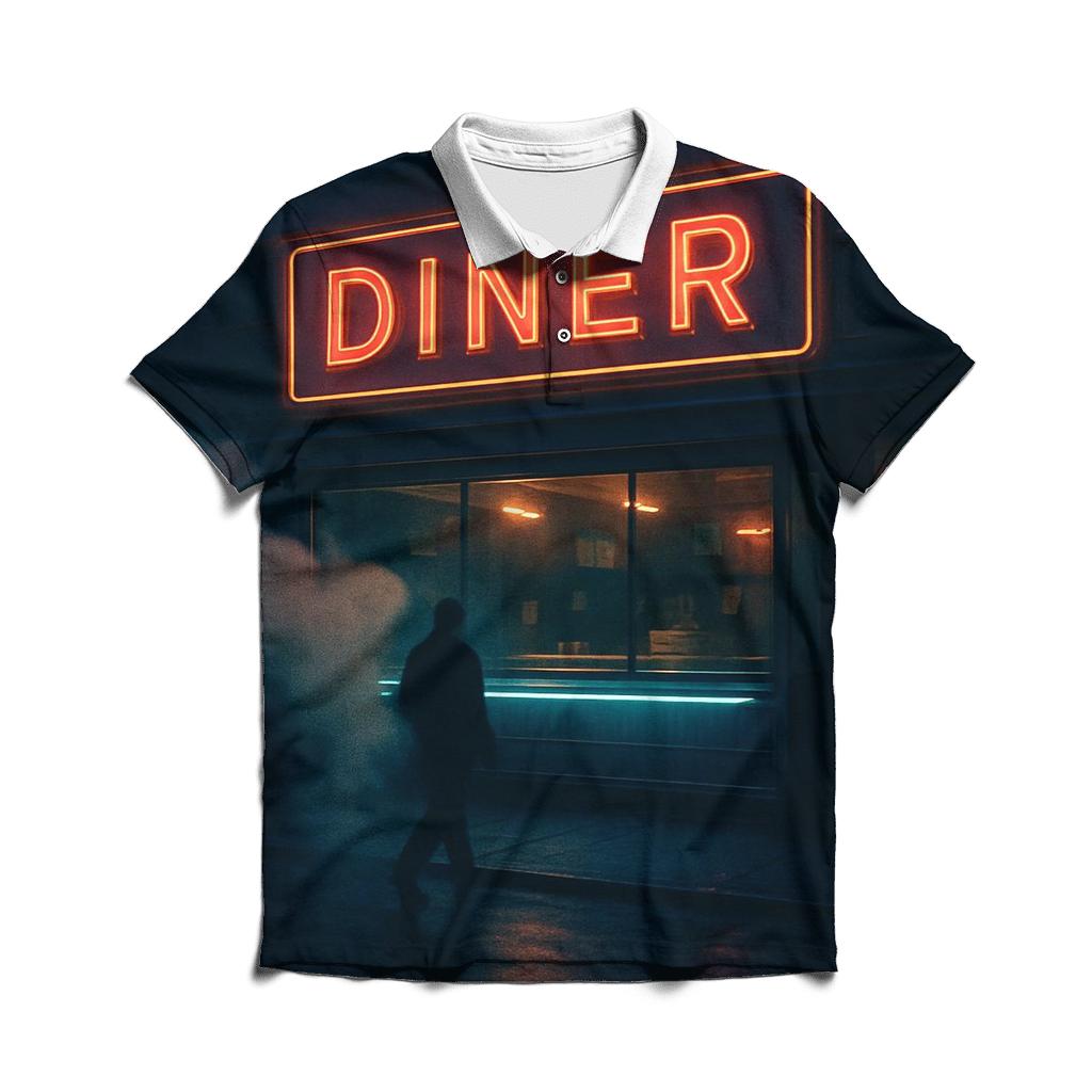 Classic Diner Neon Night personalized polo shirts