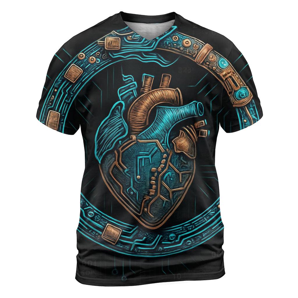 Circuit Board Ouroboros Heart trendy printed shirt styles