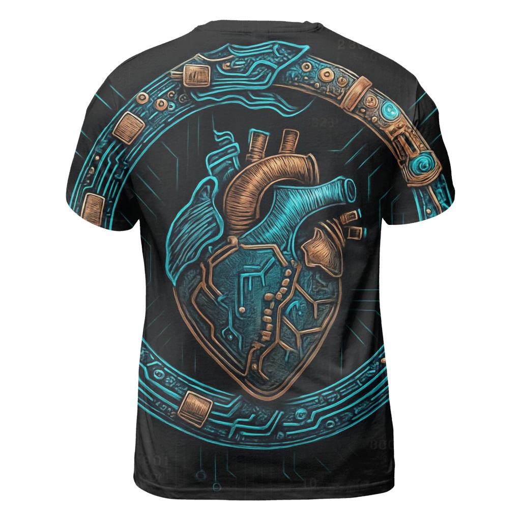 Circuit Board Ouroboros Heart trendy printed shirt styles