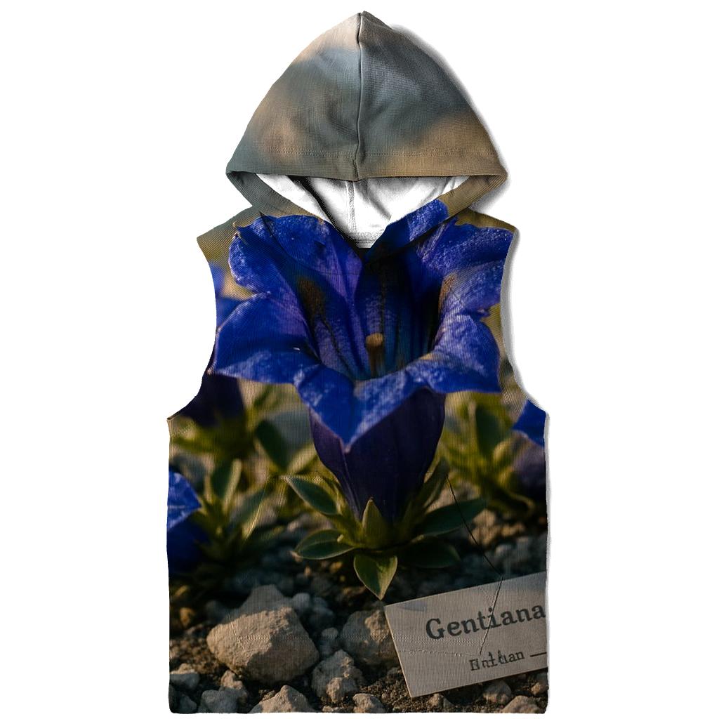 Alpine Gentian Meadow Study graphic hoodies