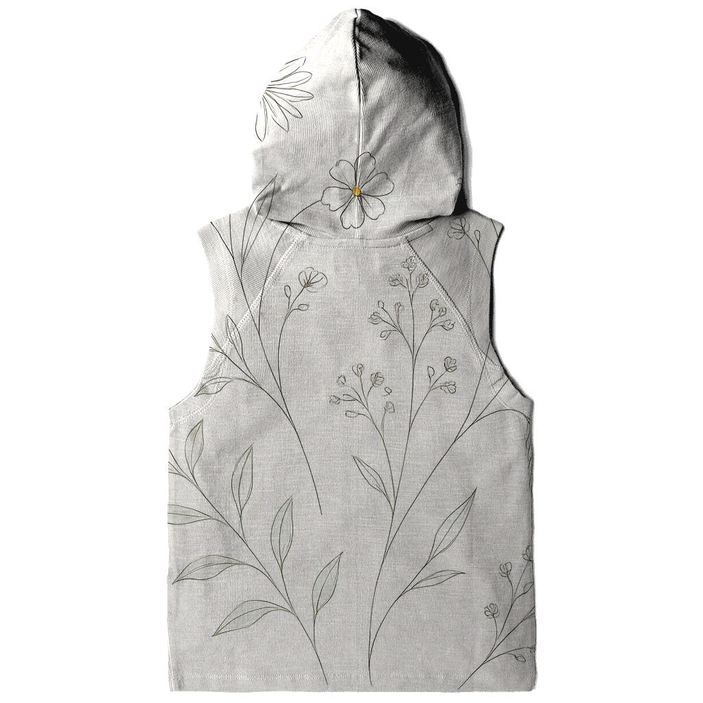 Botanical Line Bloom zip-up hoodies