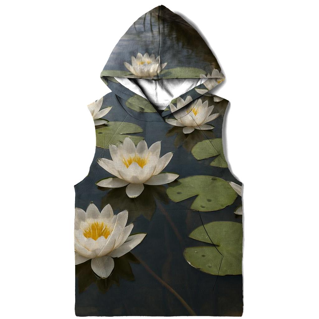 Riverbank Water Lily Survey printed hoodies