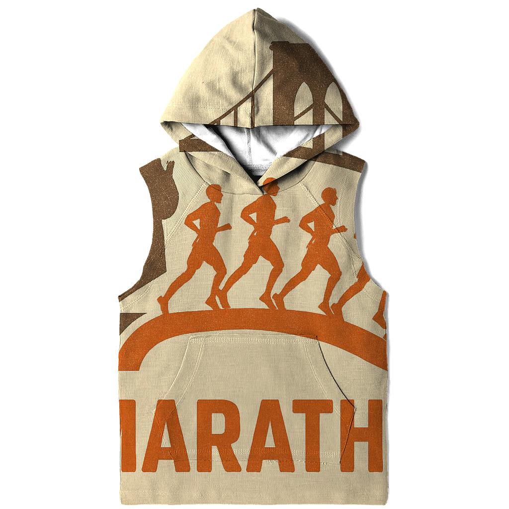 Vintage Marathon Route printed hoodies
