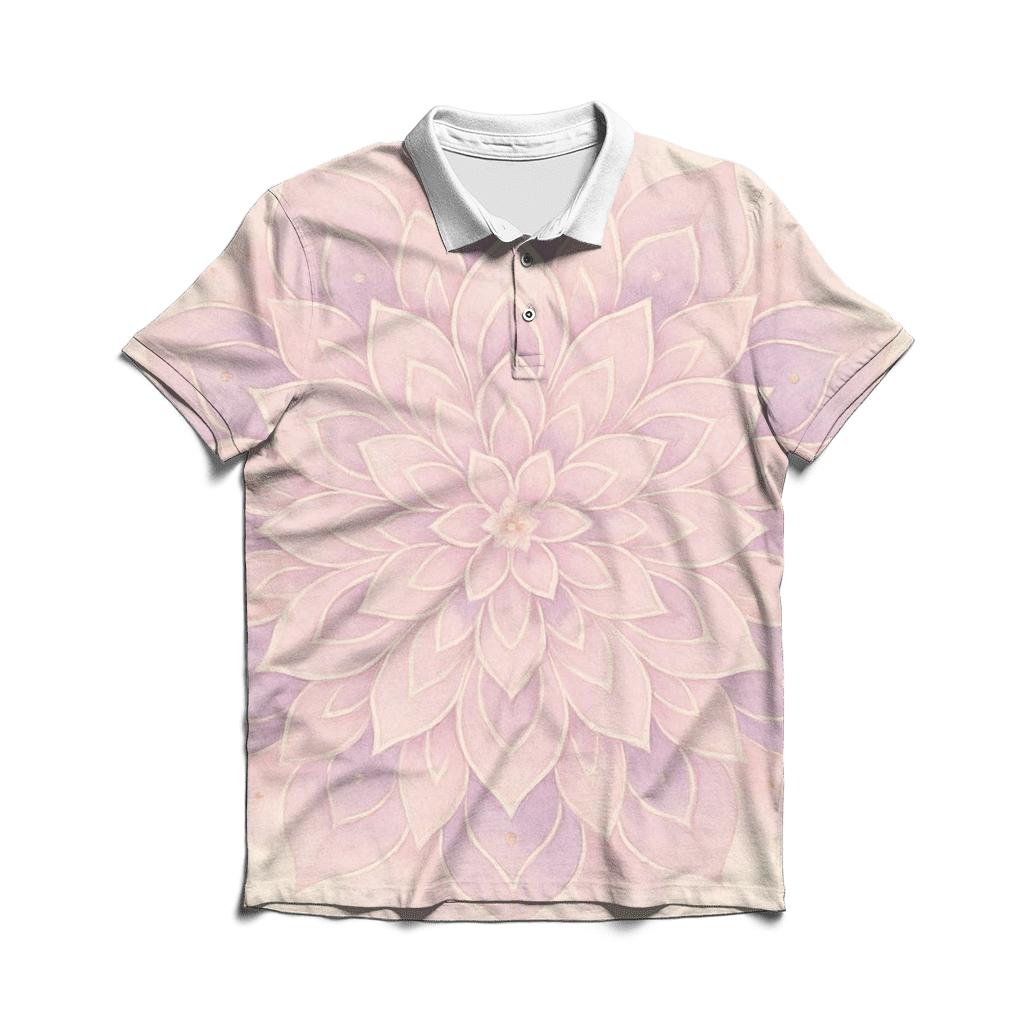 Quiet Bloom Mandala premium cotton polo shirts