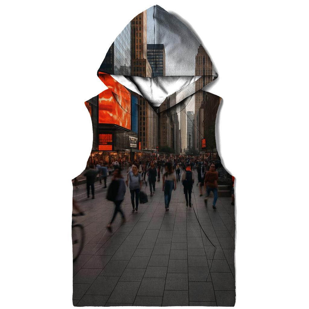 Rush Hour Pedestrian Plaza Panorama pullover hoodies