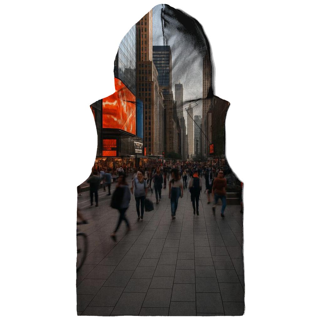 Rush Hour Pedestrian Plaza Panorama pullover hoodies