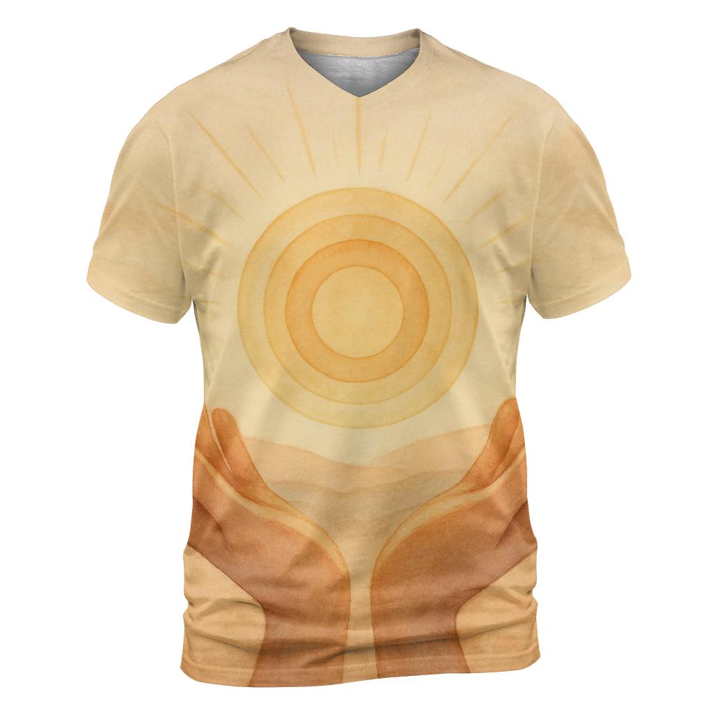 Open Hands Of Dawn artistic all-over print tops