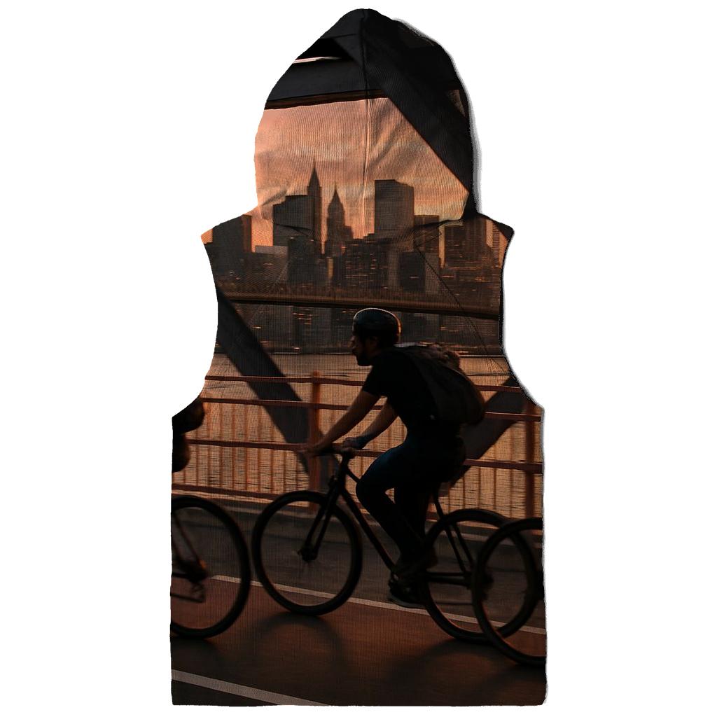Sunset Bicycle Ride Across The Williamsburg Bridge printed hoodies