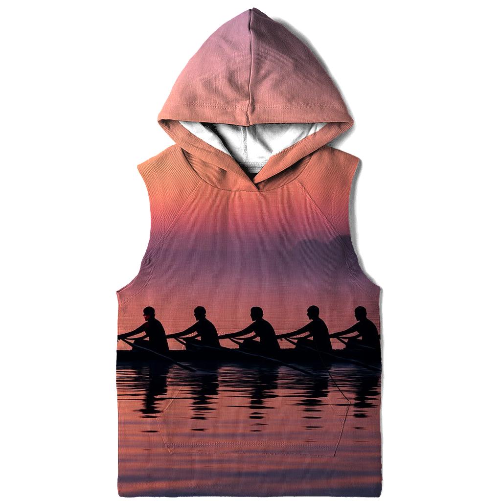 Rowing Sunrise Silhouette graphic hoodies