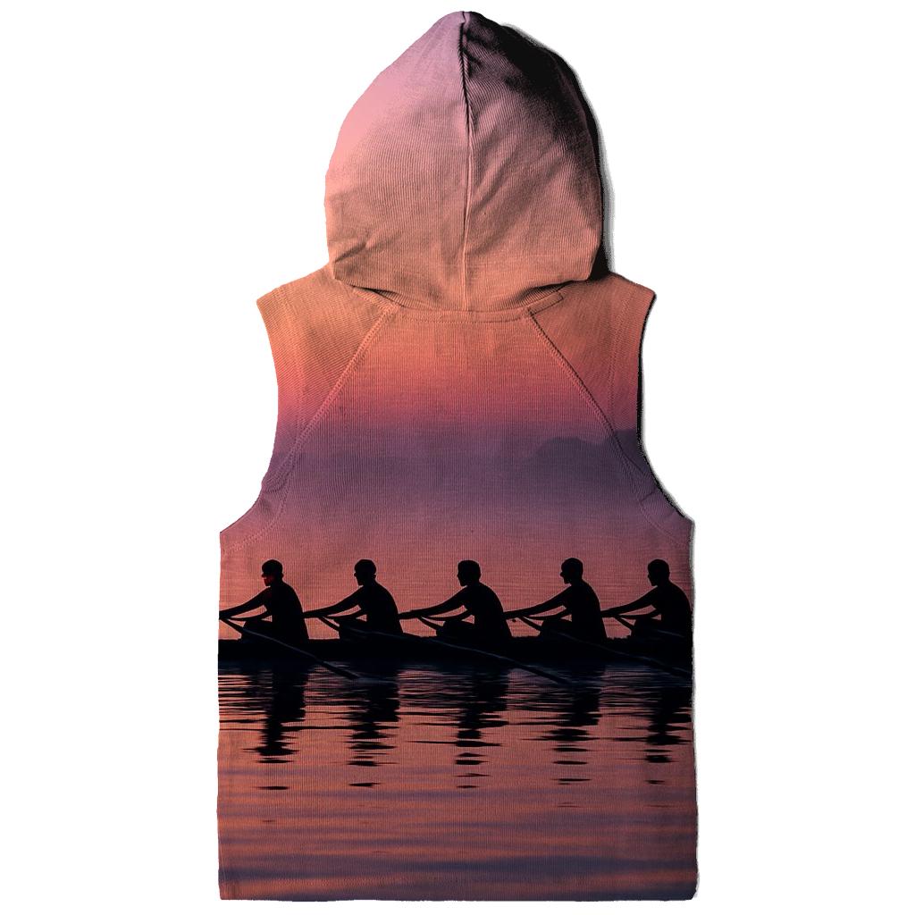 Rowing Sunrise Silhouette graphic hoodies