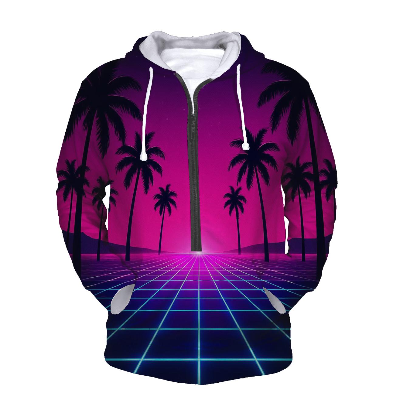 Neon Grid Lines premium hoodies