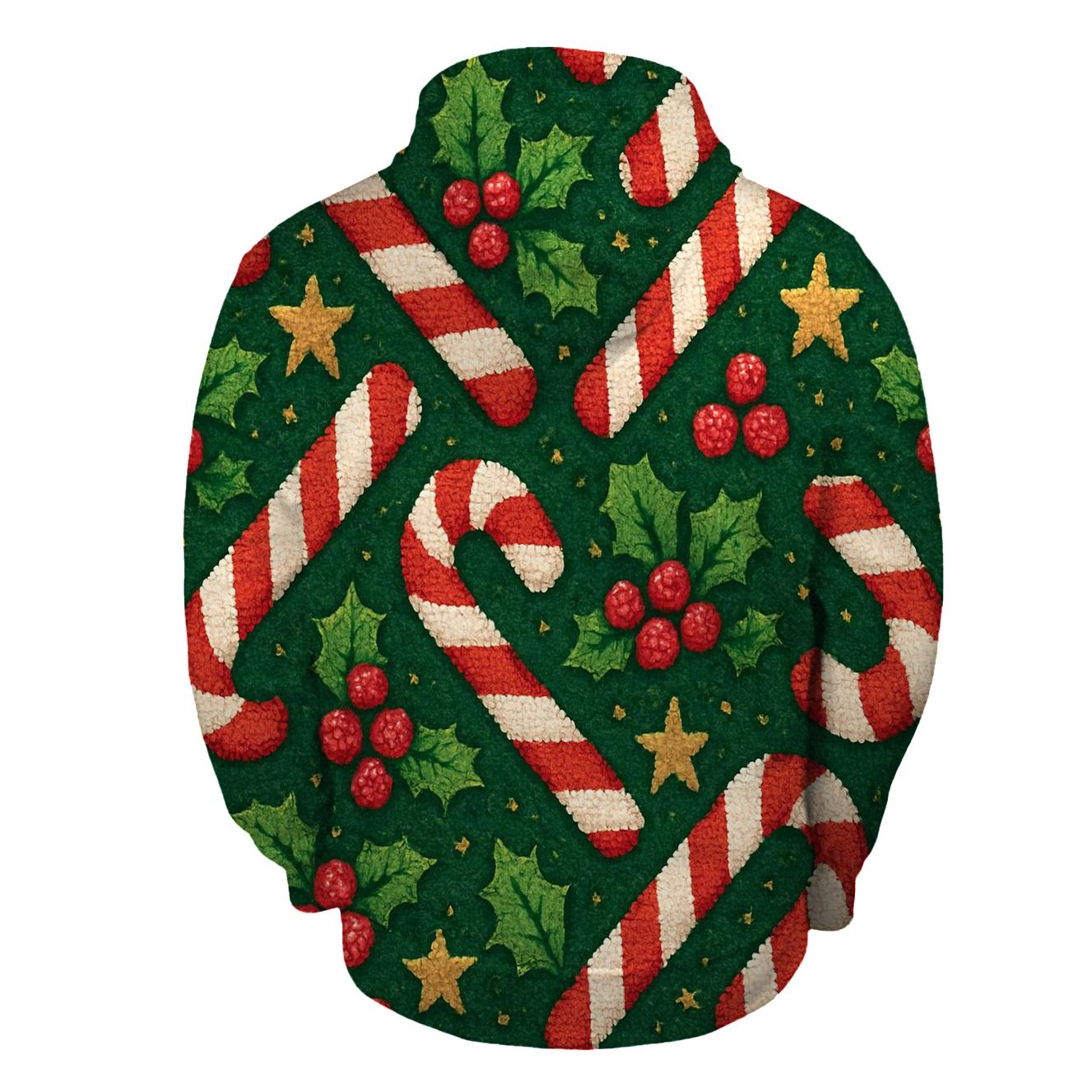 Kitschy Candy Cane Herringbone Design hoodies fashion