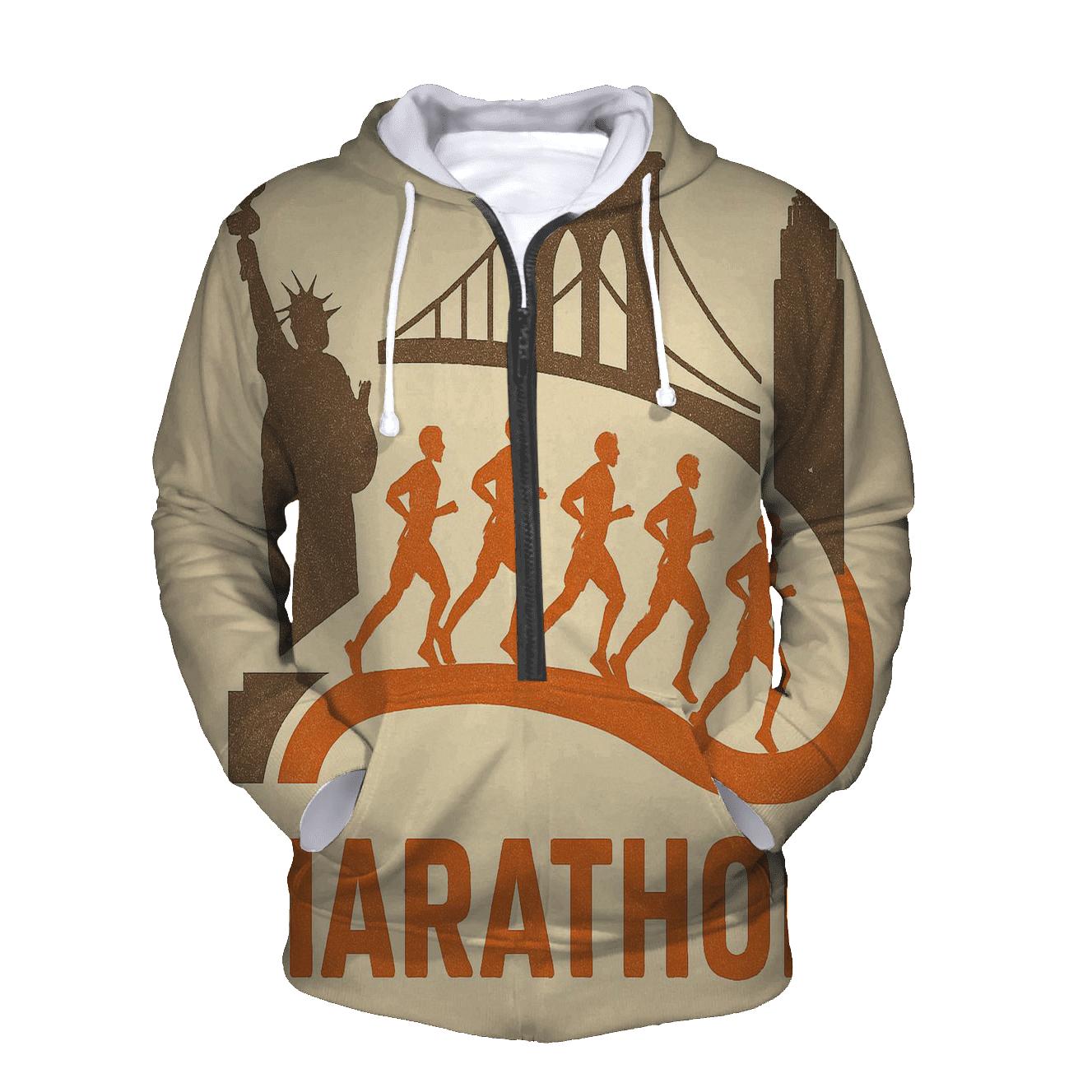 Vintage Marathon Route hoodies fashion