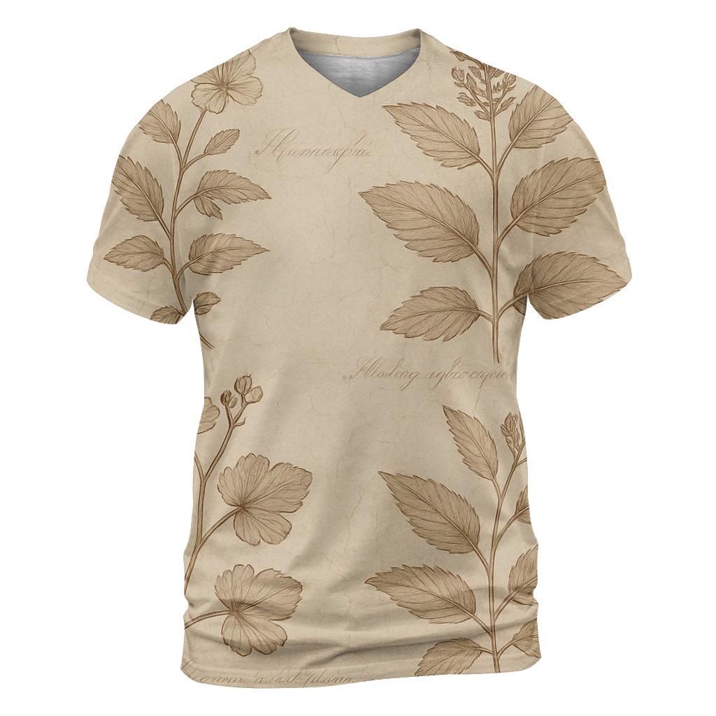 Sepia Botanical Study Sheet unique graphic print tees