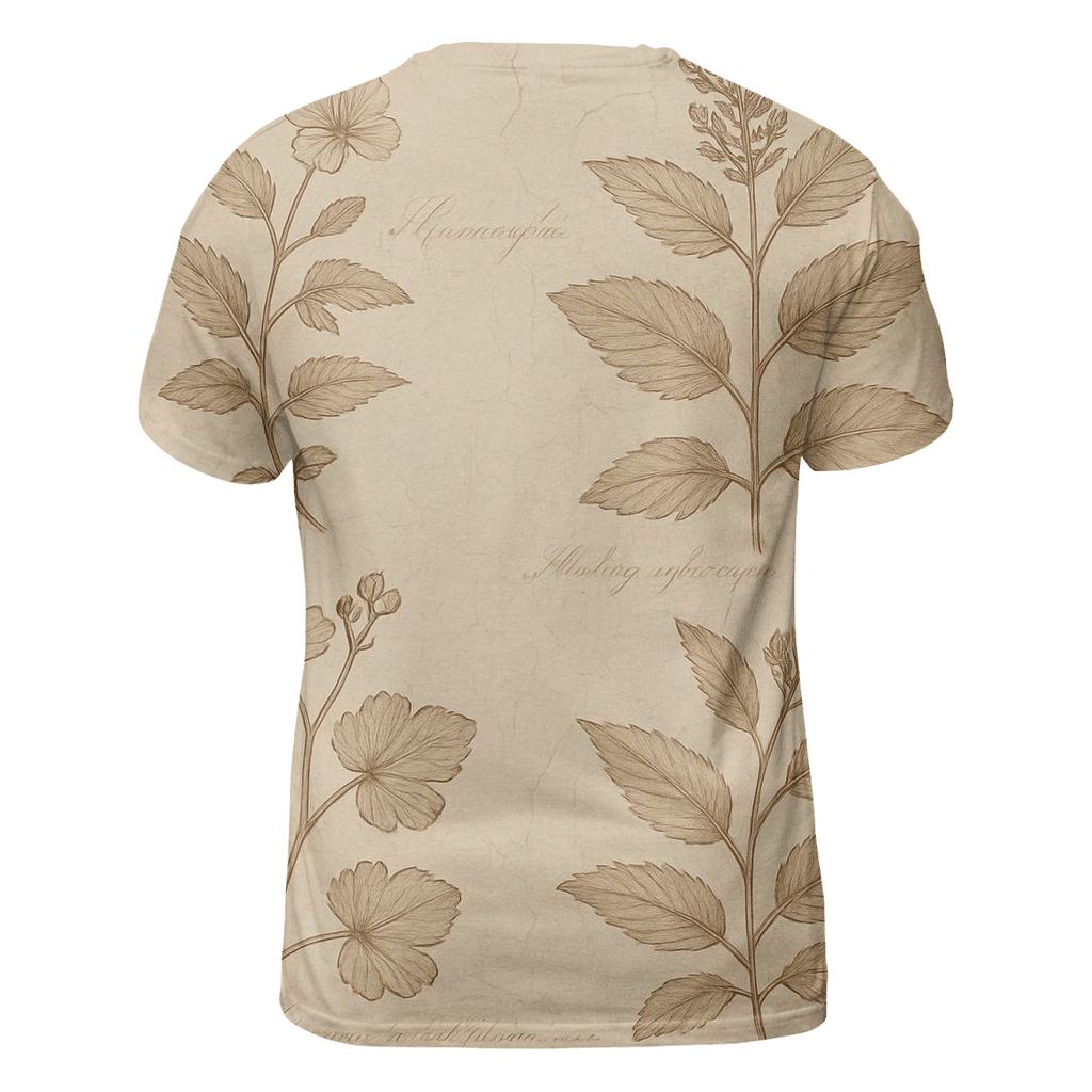 Sepia Botanical Study Sheet unique graphic print tees
