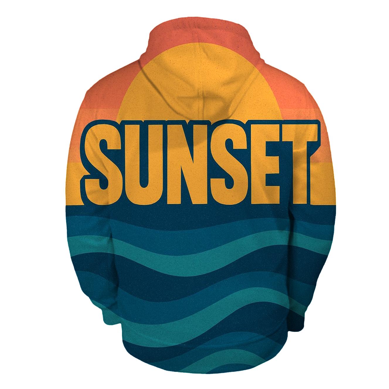 Retro Wave Surf embroidered hoodies