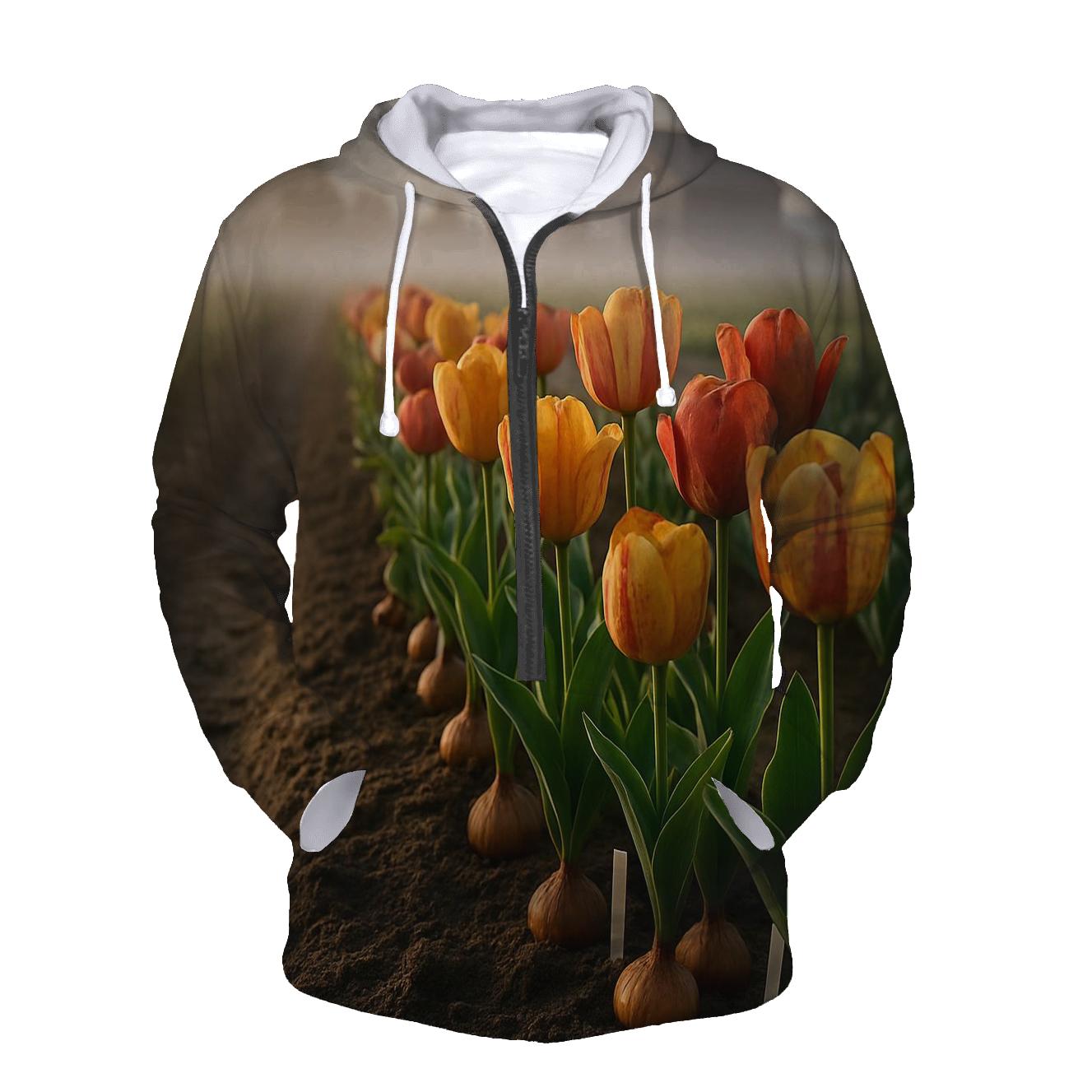 Heirloom Tulip Field Record embroidered hoodies