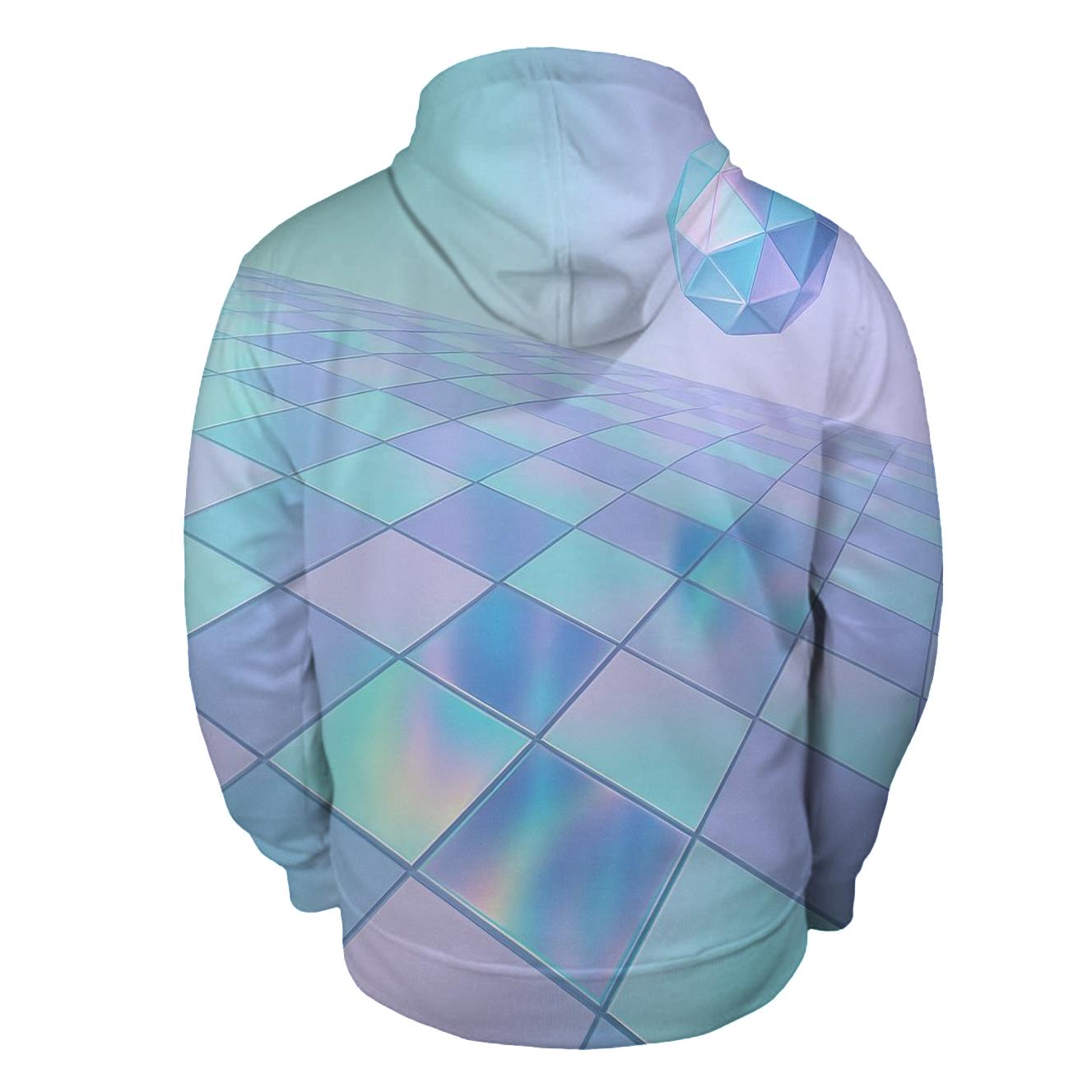 Hologram Checkerboard printed hoodies