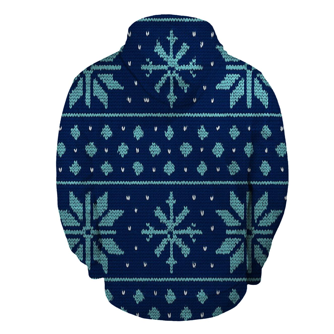 Festive Snowflake Brickwork Design embroidered hoodies