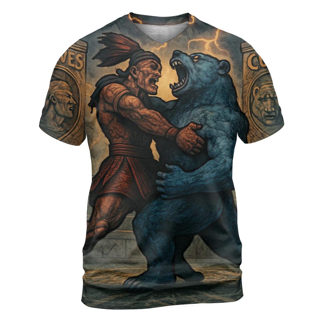 Mythic Braves Bears Duel designer pattern shirts