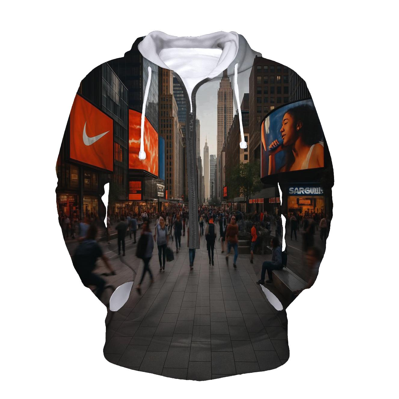 Rush Hour Pedestrian Plaza Panorama hoodies fashion