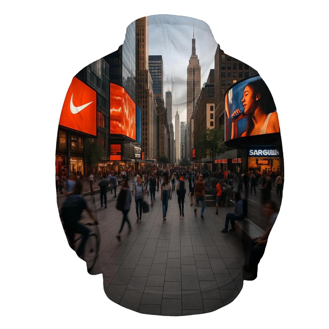 Rush Hour Pedestrian Plaza Panorama hoodies fashion