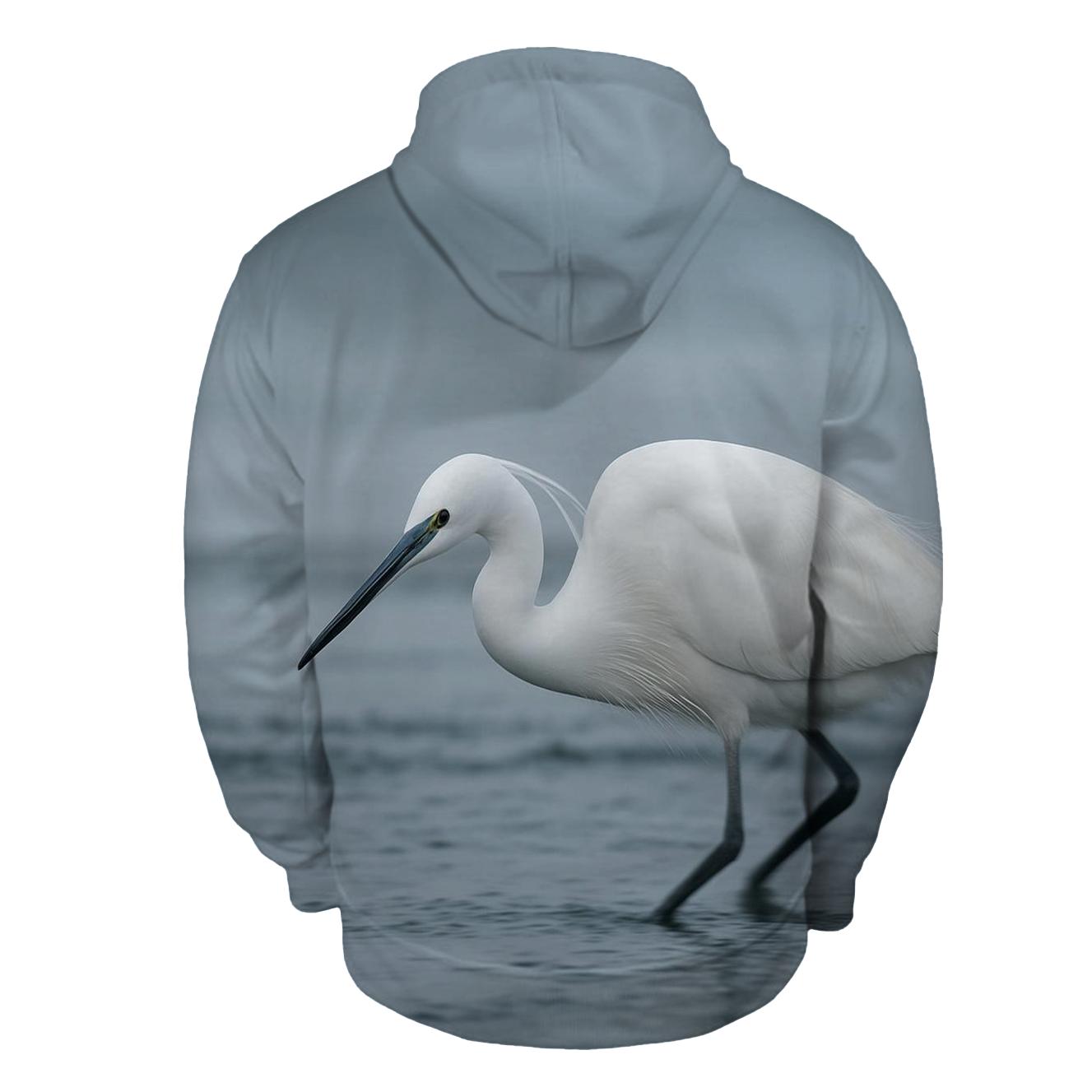 Wader Sweep — Little Egret pullover hoodies