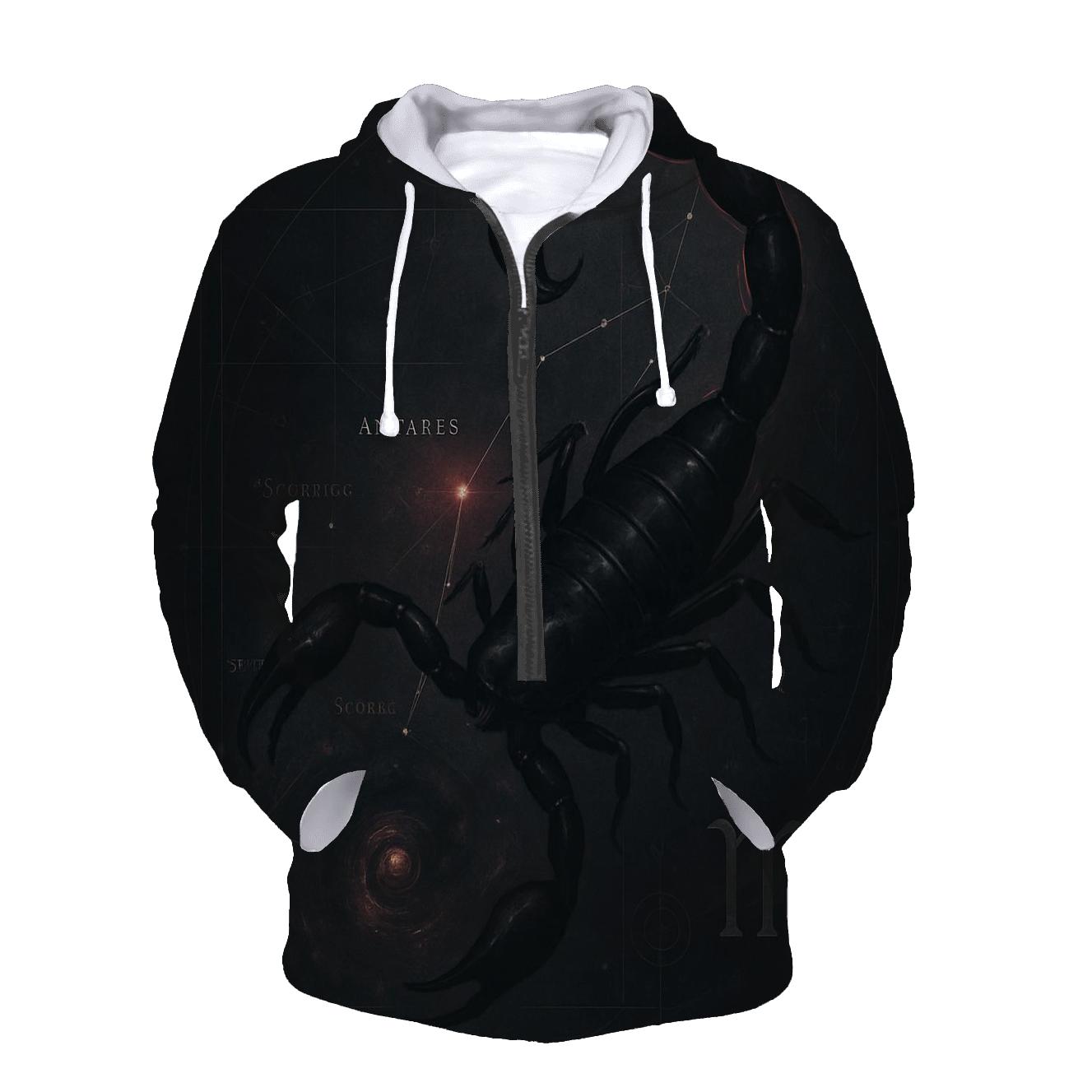 Scorpio Galactic Scorpion Design embroidered hoodies