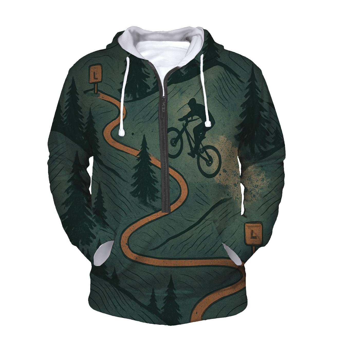 Mountain Biking Trail Map hoodie styles