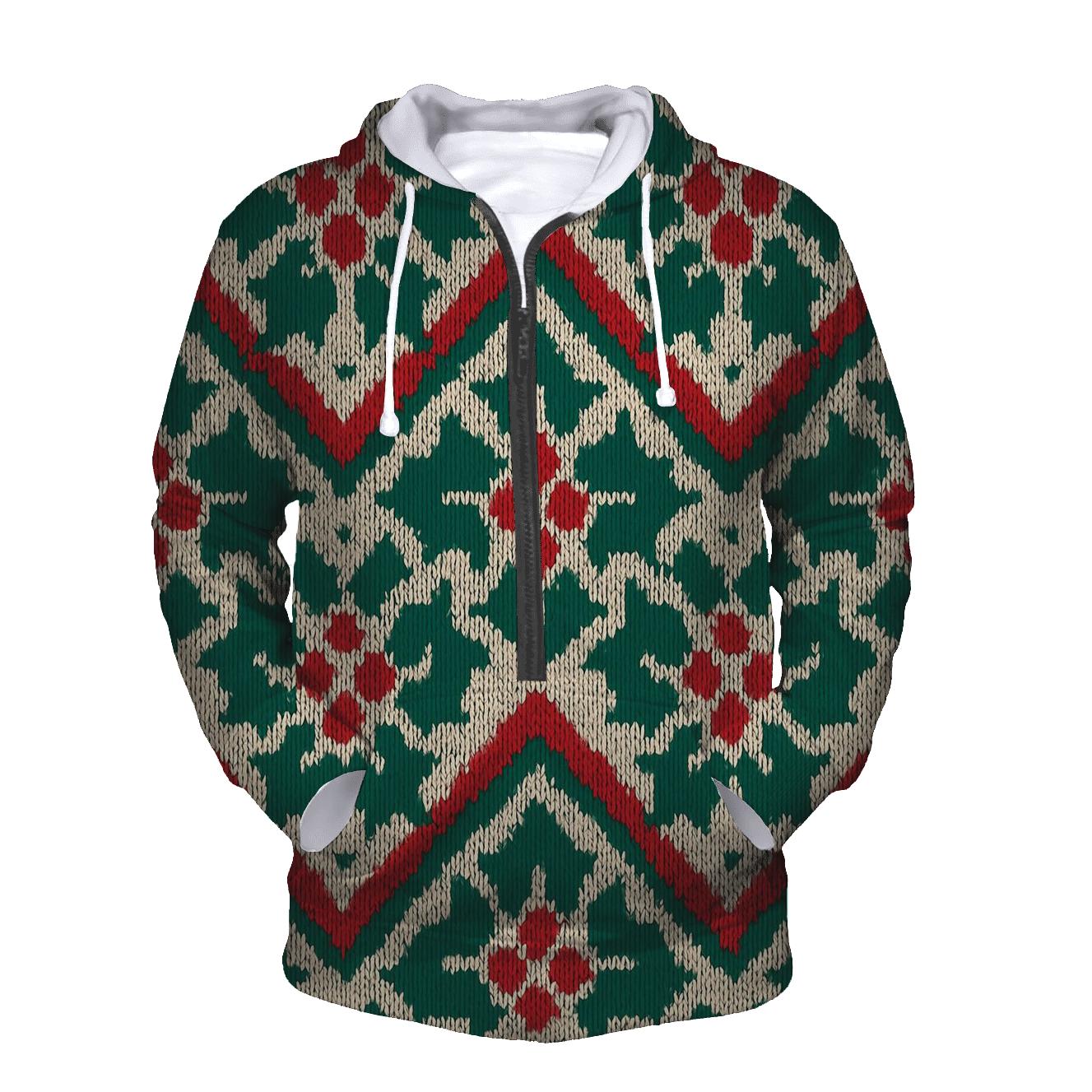 Holly Leaf Chevron Stack Design pullover hoodies