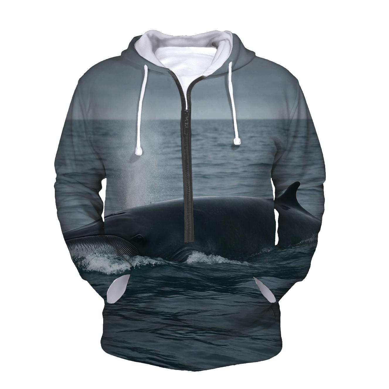 Pelagic Chase — Minke Whale printed hoodies
