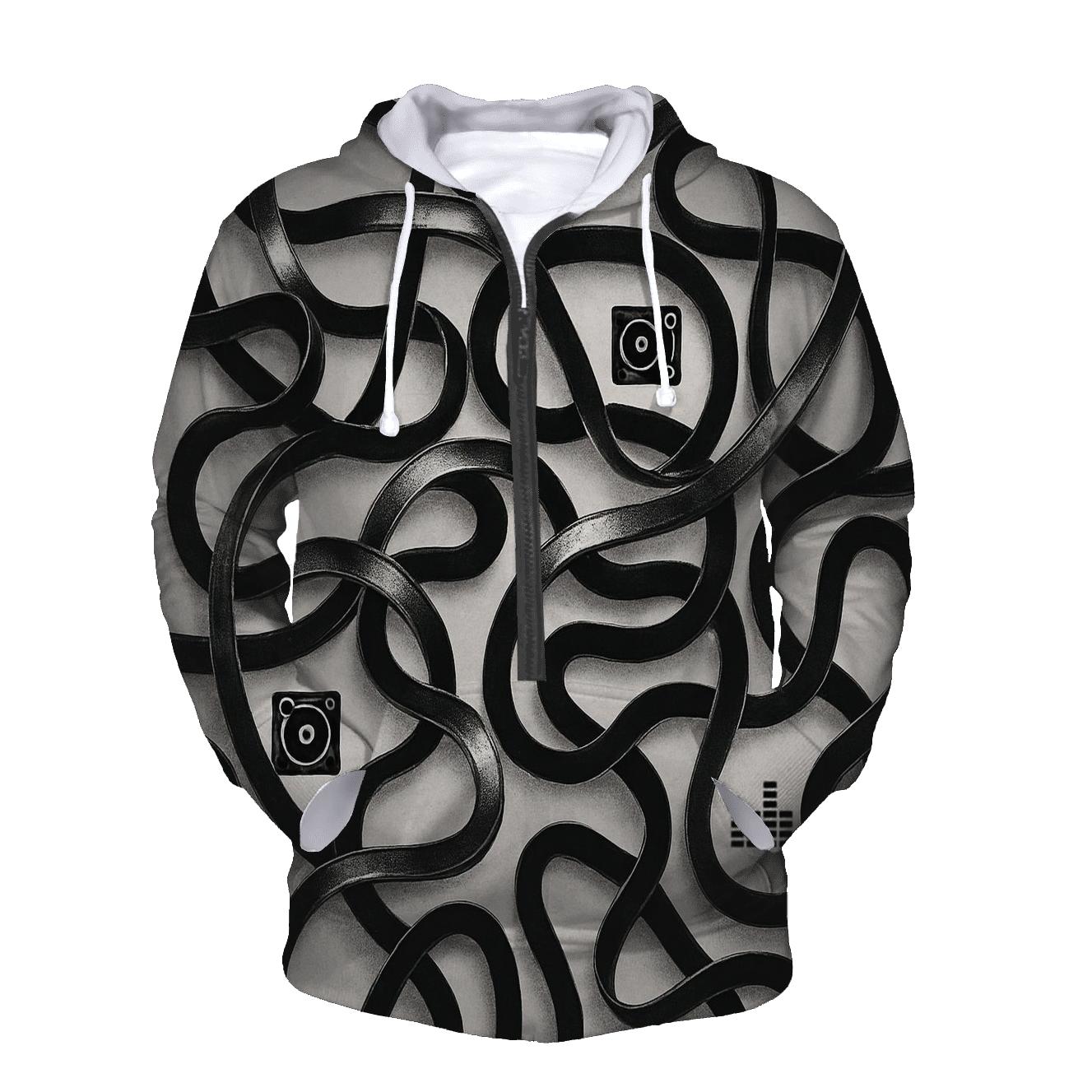 Tape Maze Retro Tech graphic hoodies