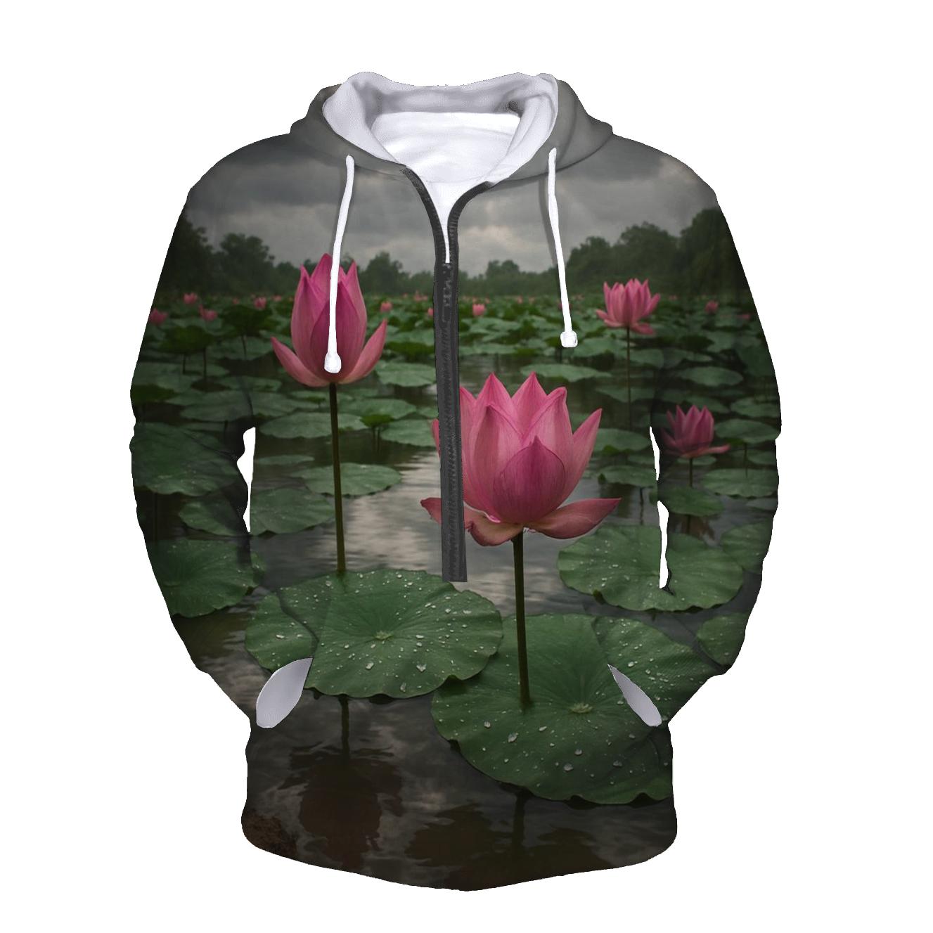 Monsoon Lotus Pond Renewal graphic hoodies