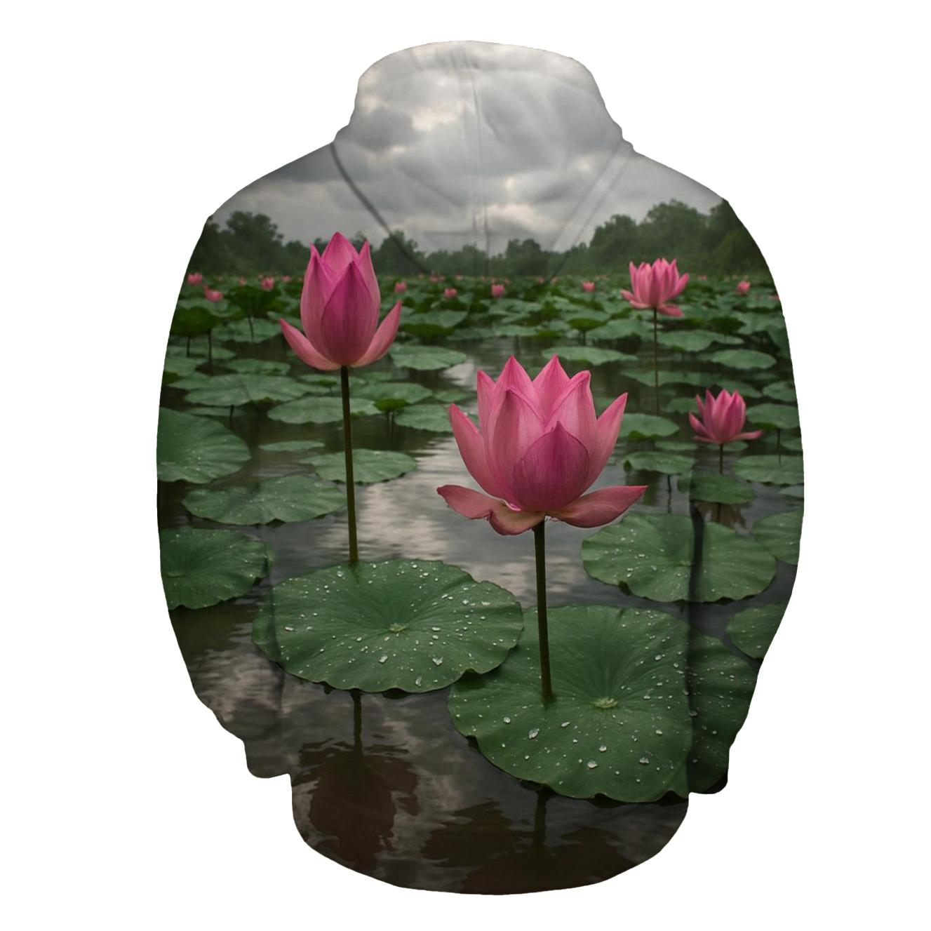 Monsoon Lotus Pond Renewal graphic hoodies
