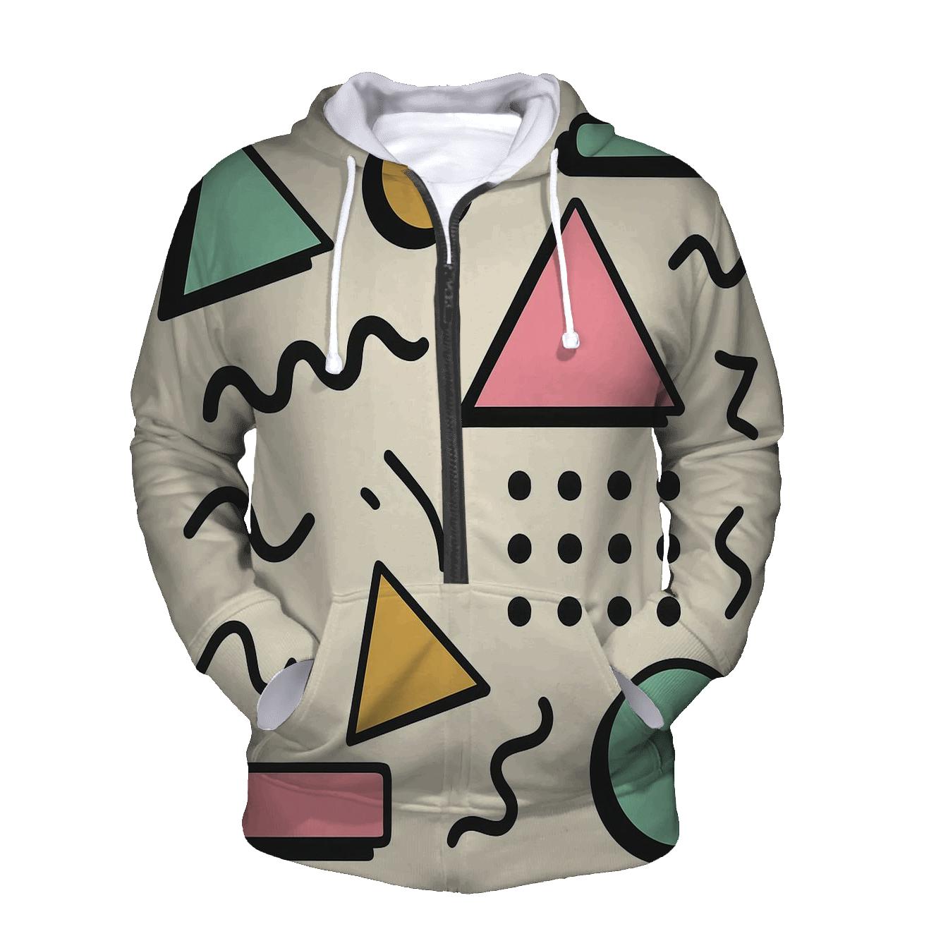 Geometric Memphis Shuffle heavyweight hoodies