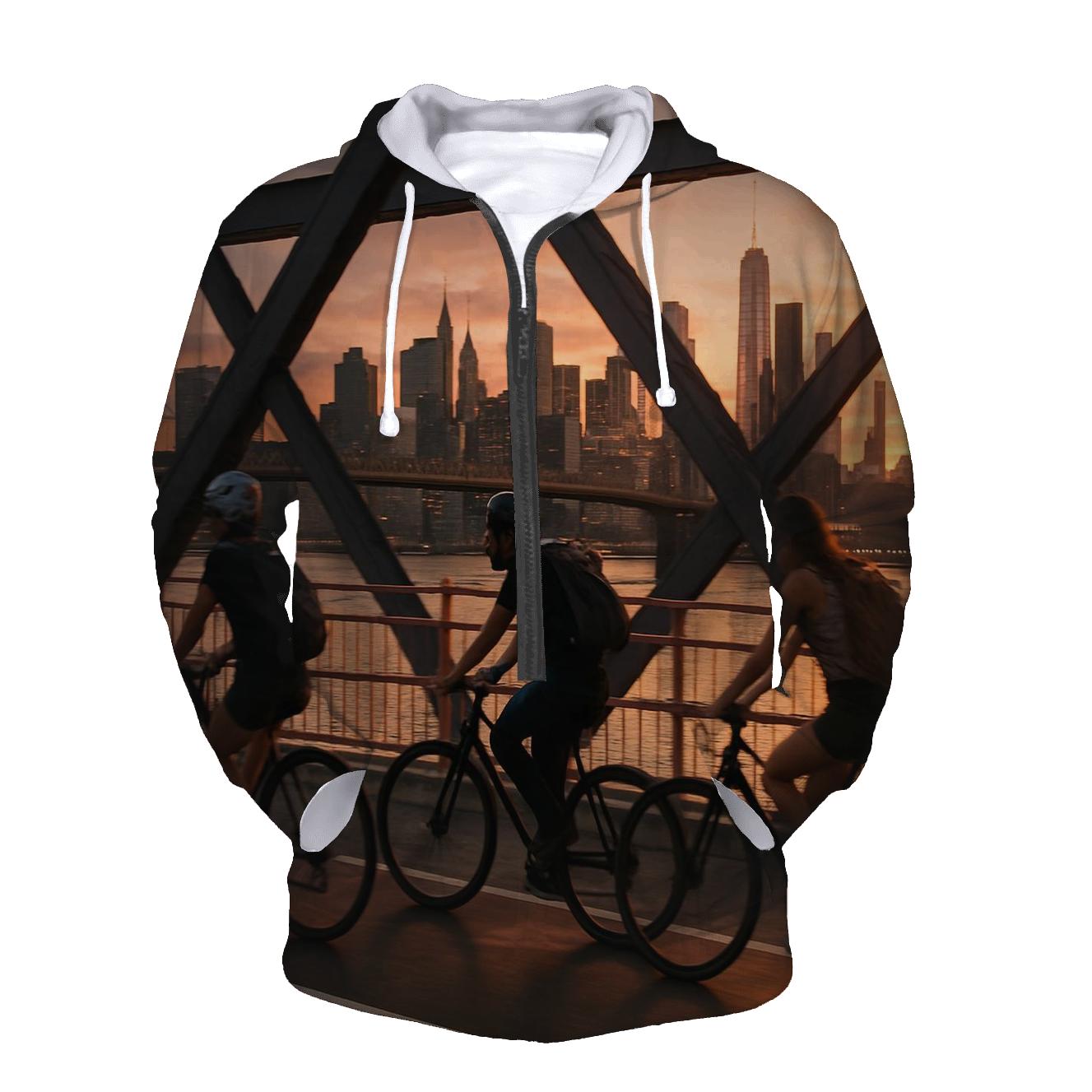 Sunset Bicycle Ride Across The Williamsburg Bridge custom hoodies