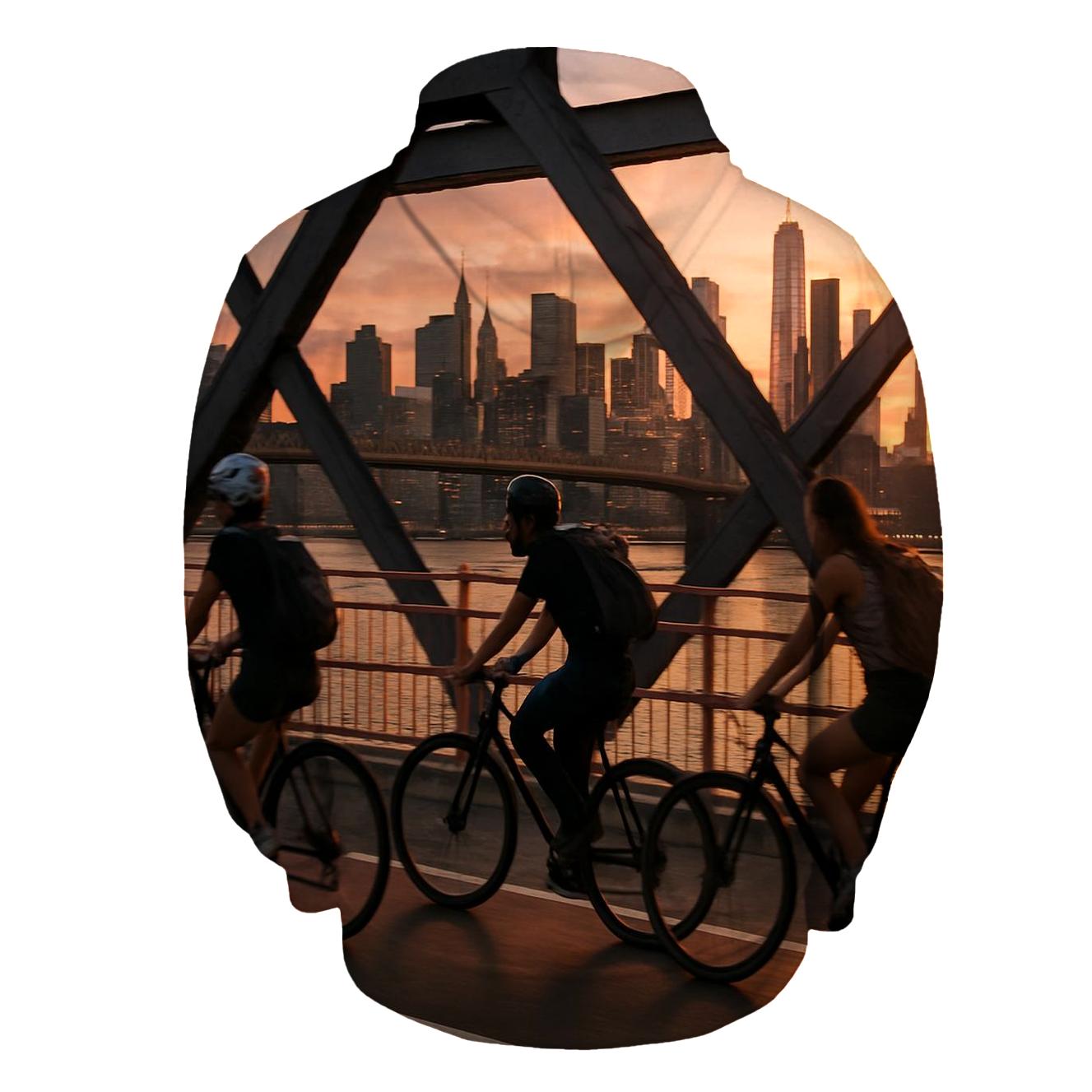 Sunset Bicycle Ride Across The Williamsburg Bridge custom hoodies