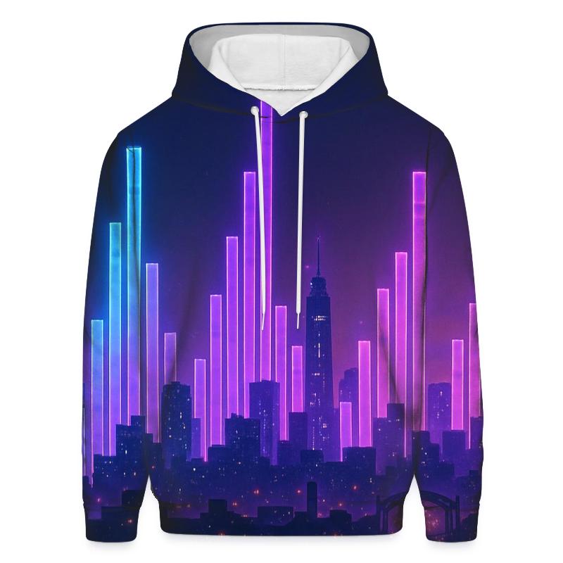 Neon Equalizer Skyline lightweight hoodies