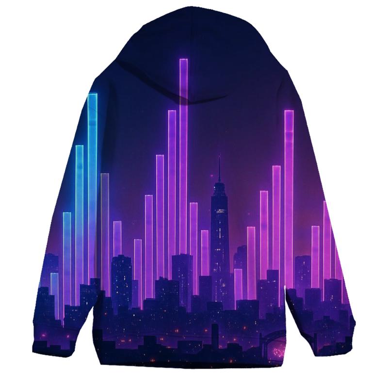 Neon Equalizer Skyline lightweight hoodies