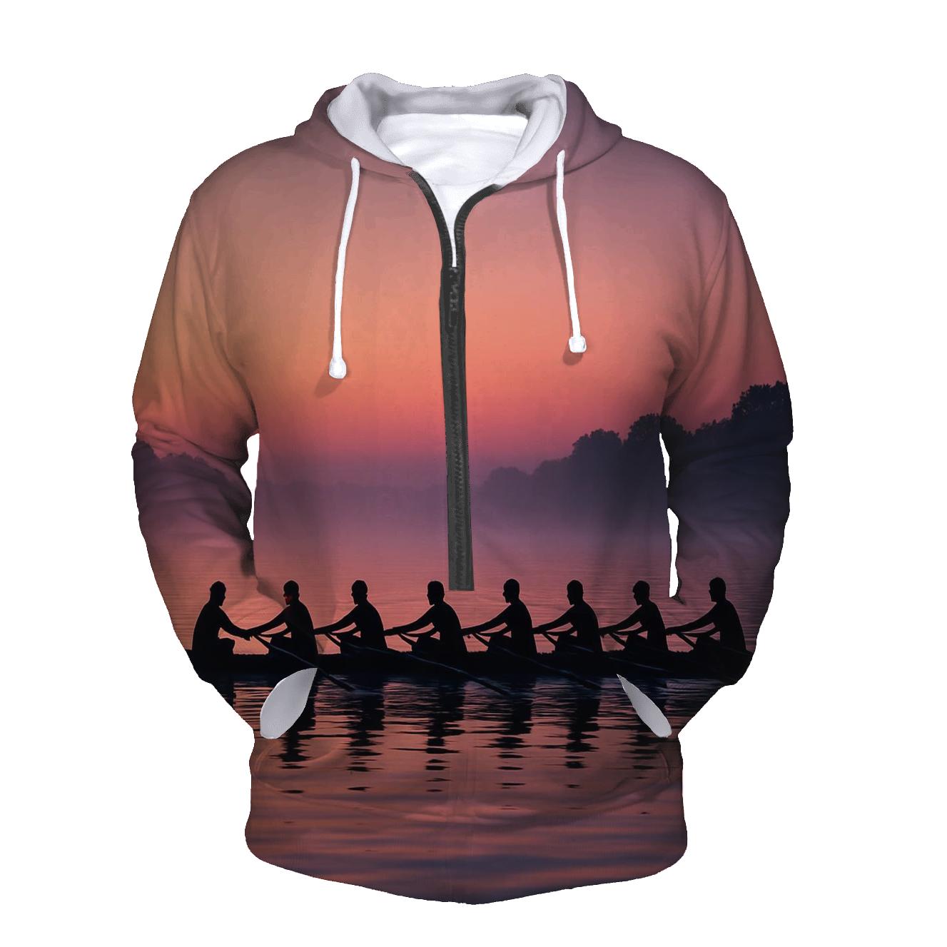 Rowing Sunrise Silhouette hoodie styles